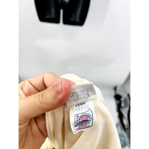 Oscar De La Renta 12 Vintage Cream Drawstring Ruched Dress - Picture 8 of 8